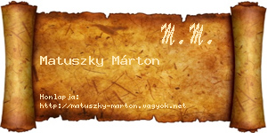Matuszky Márton névjegykártya
